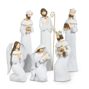 12" White Nativity Set