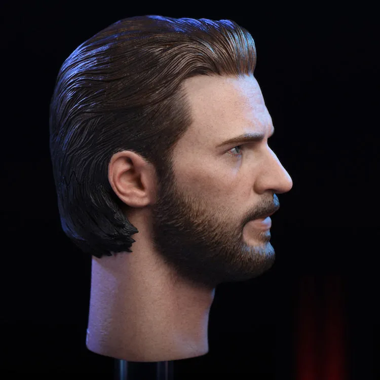 1:6 Avengers : Infinity War - Steve Roger Captain America Custom Male Head Sculpt with Neck Peg