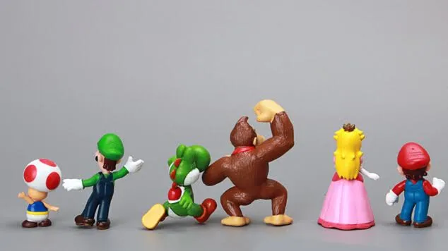 6pc Super Mario Bros Peach Toad Mario Luigi Yoshi Donkey Kong Action Figure Toys