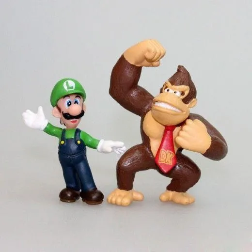 6pc Super Mario Bros Peach Toad Mario Luigi Yoshi Donkey Kong Action Figure Toys