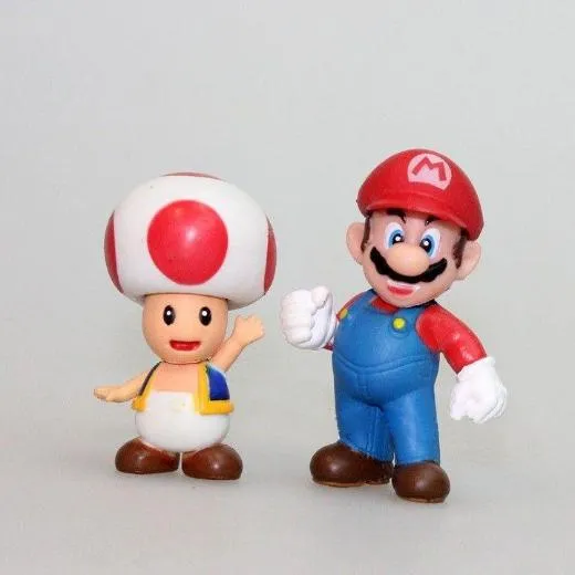 6pc Super Mario Bros Peach Toad Mario Luigi Yoshi Donkey Kong Action Figure Toys