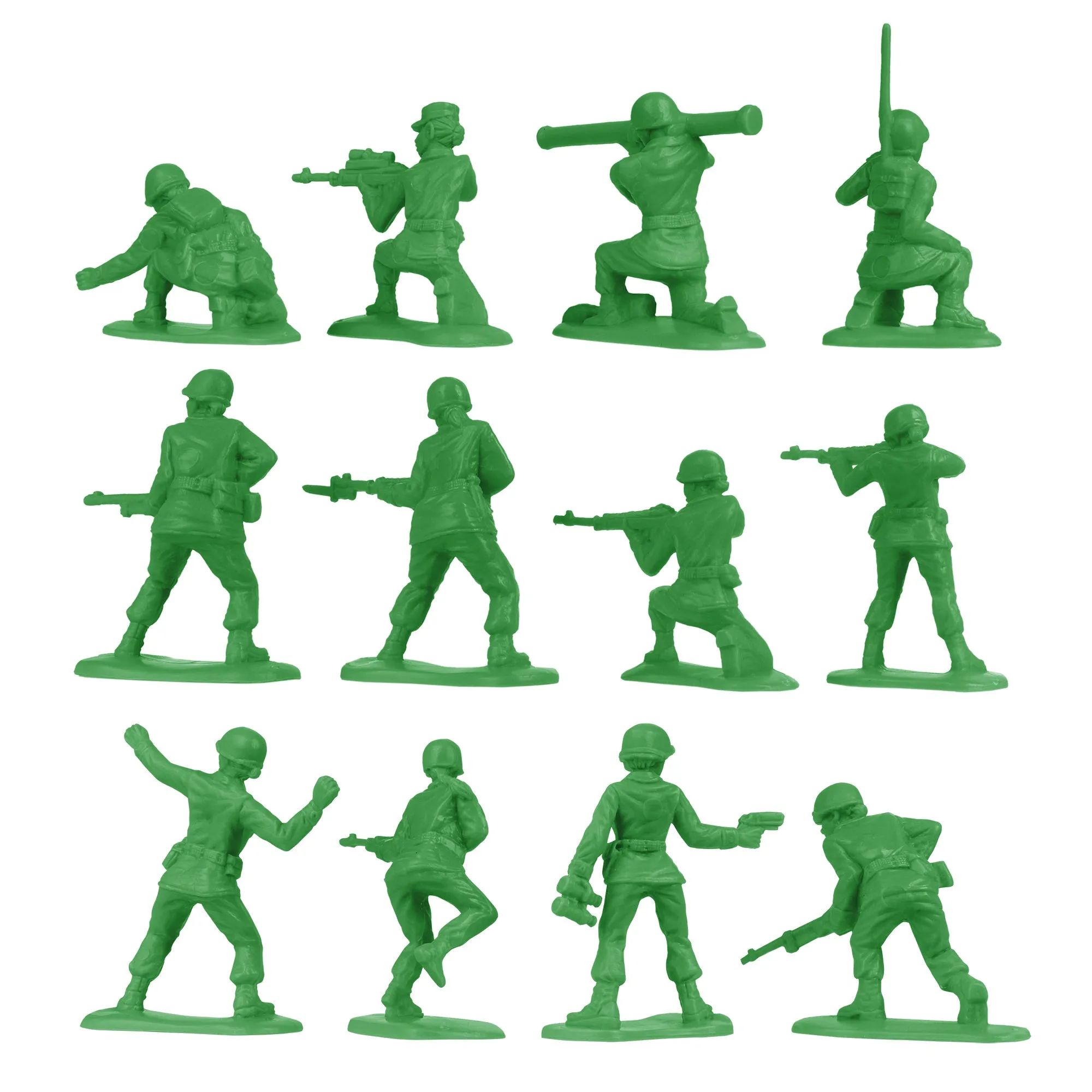 BMC PLASTIC ARMY WOMEN - Green 36pc Female Soldier Figures - Made in USA