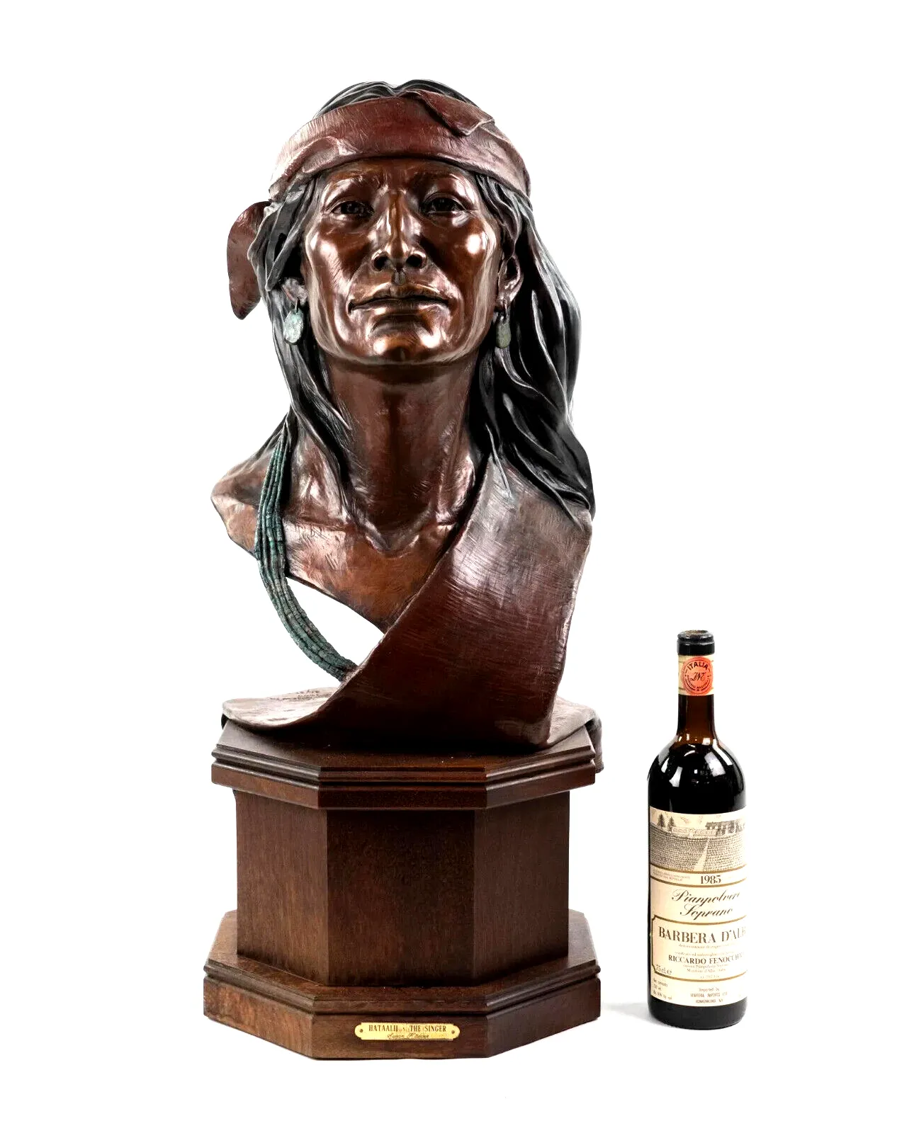 Bust Sculpture, Susan Kliewer, 'Hataalii-The Singer", Bronze, Signed, 31/55!