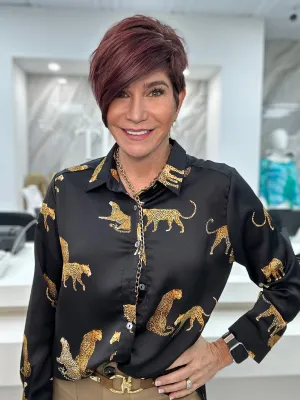 Button Down Cheetah Blouse