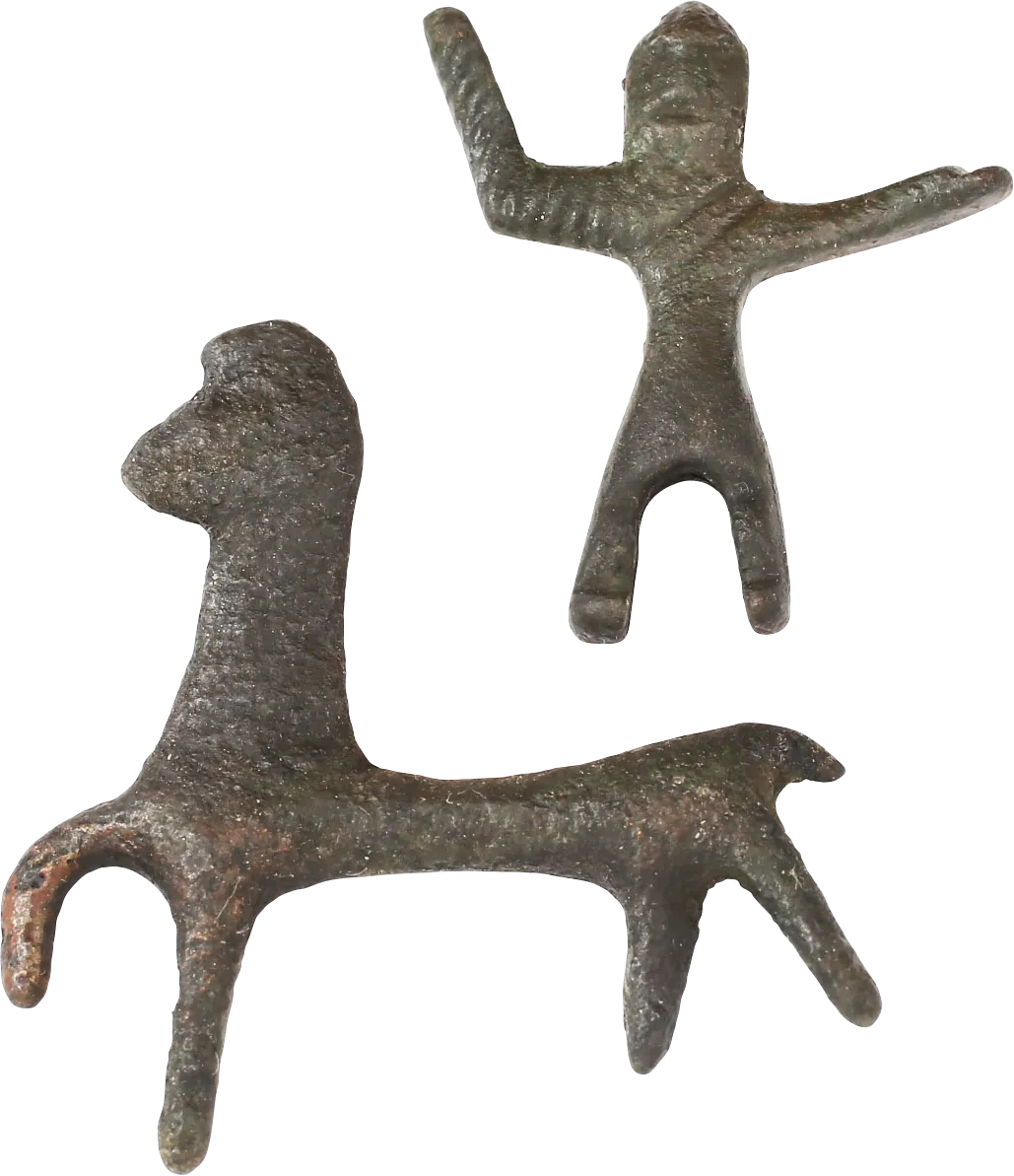 CELTIC VOTIVE HORSE AND RIDER FIGURES, 3RD-1ST CENTURY BC