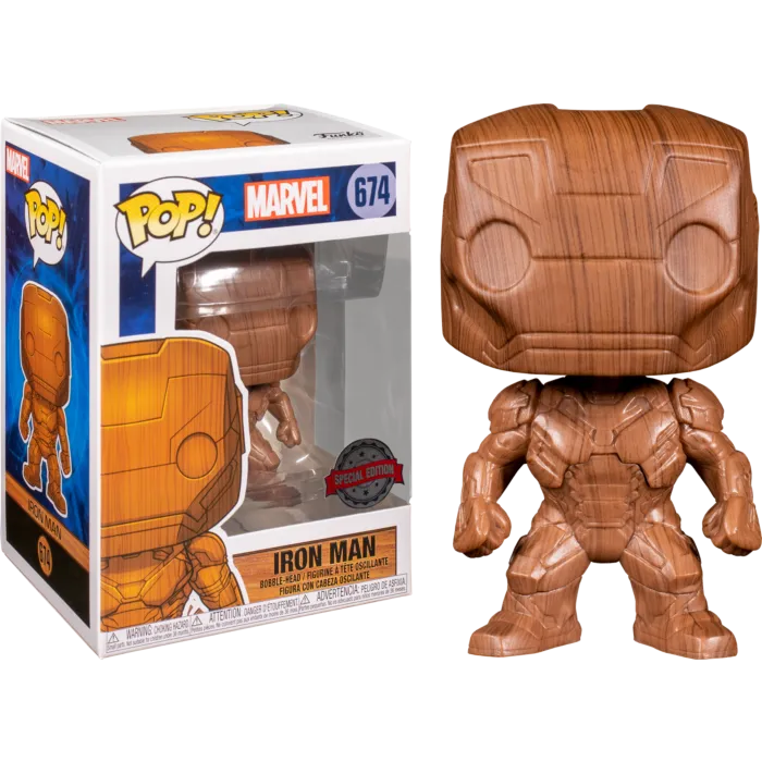 Funko Pop! Marvel #674 - Iron Man (Wood Finish) Exclusive Vinyl Figure LAST ONE!