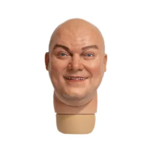 HiPlay Face Pool Figure, White Fat Male Expression Head Sculpture For 12-inch