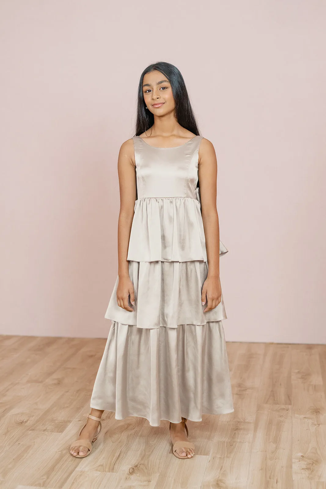 Juniors Georgia Satin Dress | Made To Order
