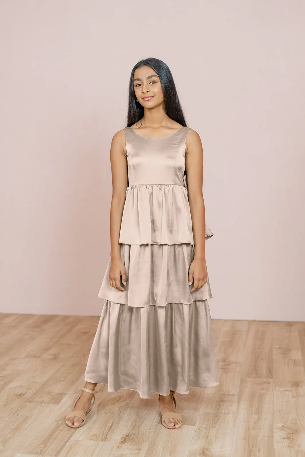 Juniors Georgia Satin Dress | Made To Order