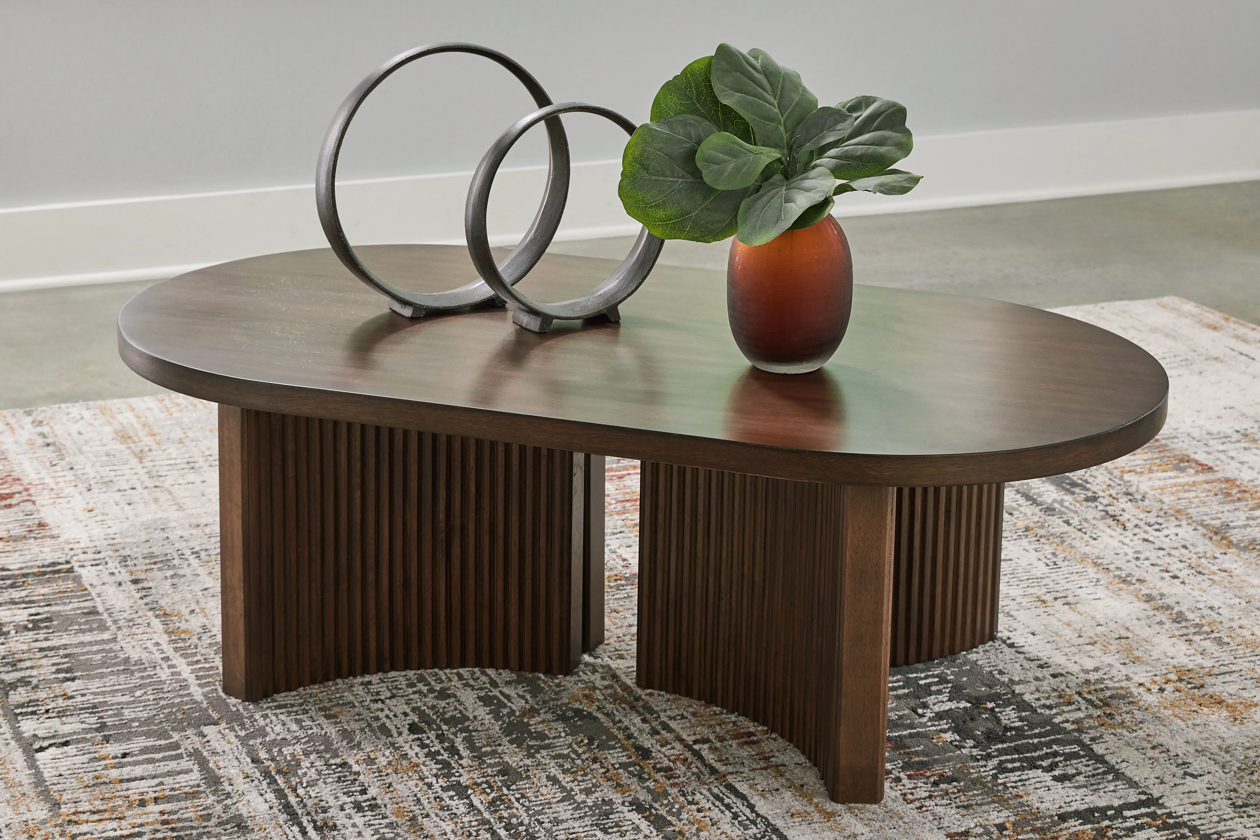 Korestone Coffee Table with 1 End Table in Dark Brown