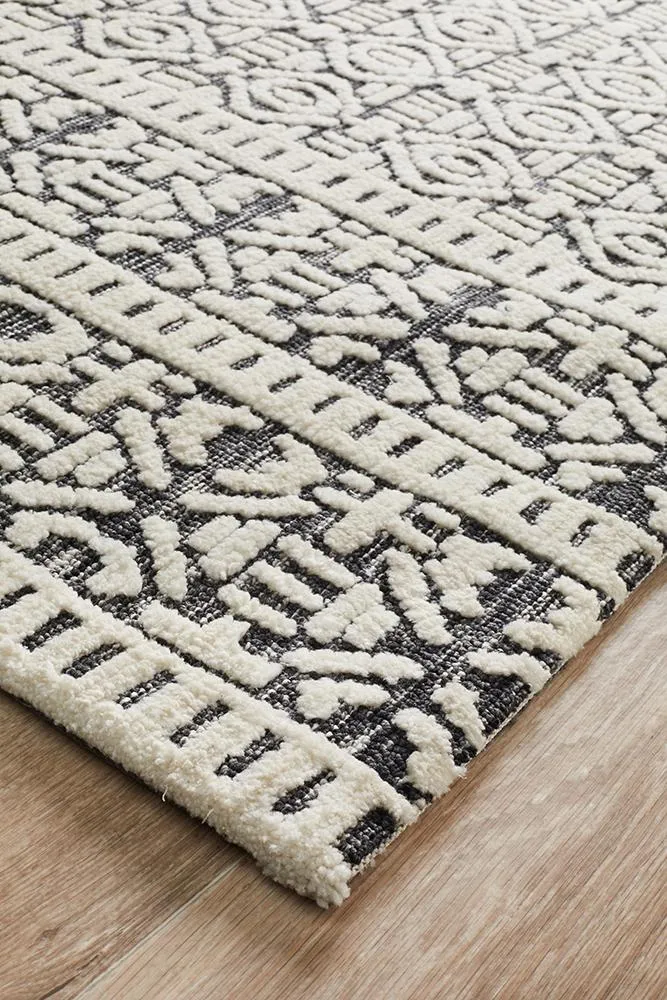 Levi 361 Rug (Ivory Black) by Rug Culture