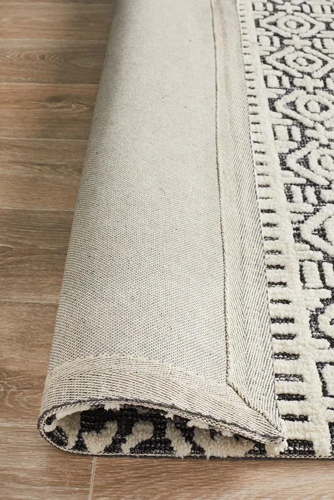 Levi 361 Rug (Ivory Black) by Rug Culture
