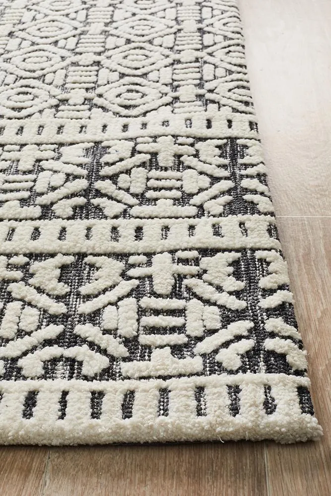 Levi 361 Rug (Ivory Black) by Rug Culture
