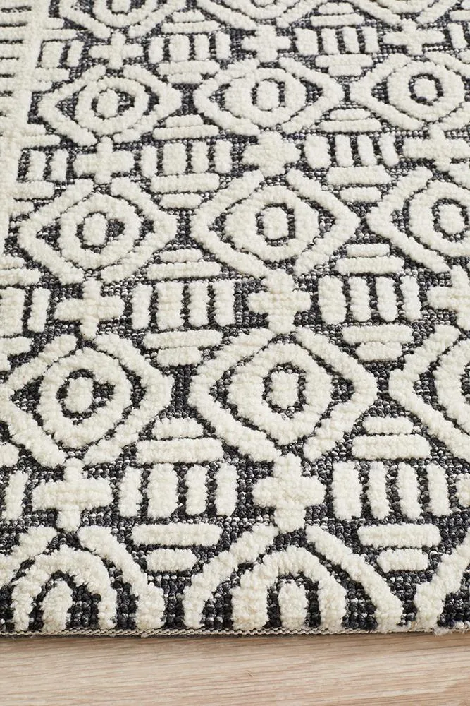 Levi 361 Rug (Ivory Black) by Rug Culture