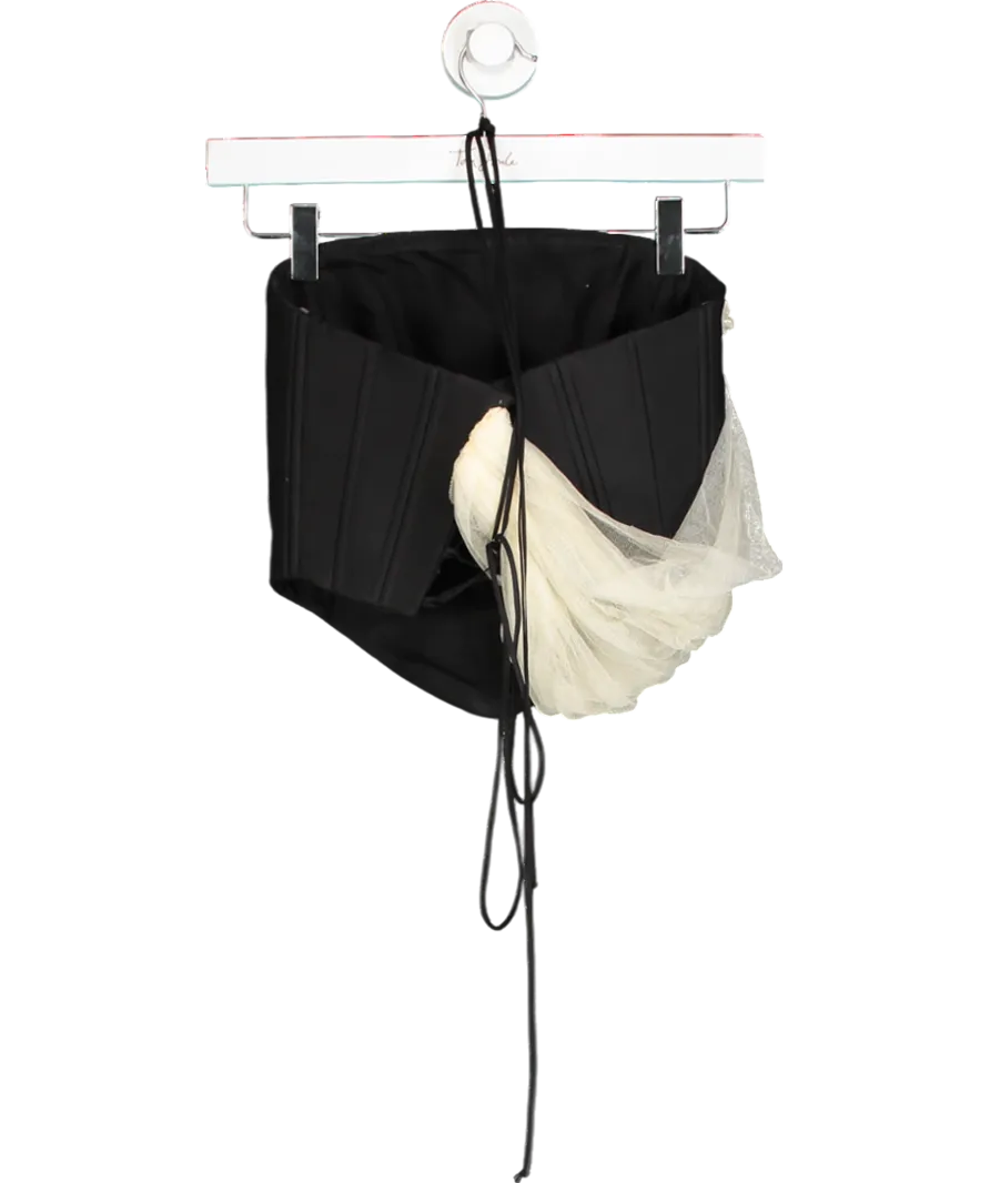 Manuri Black Draped Corset UK XS