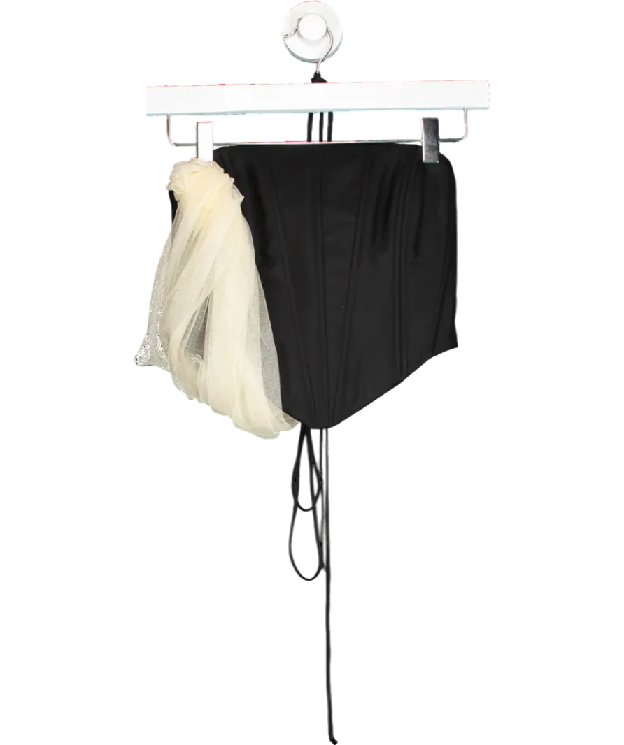 Manuri Black Draped Corset UK XS