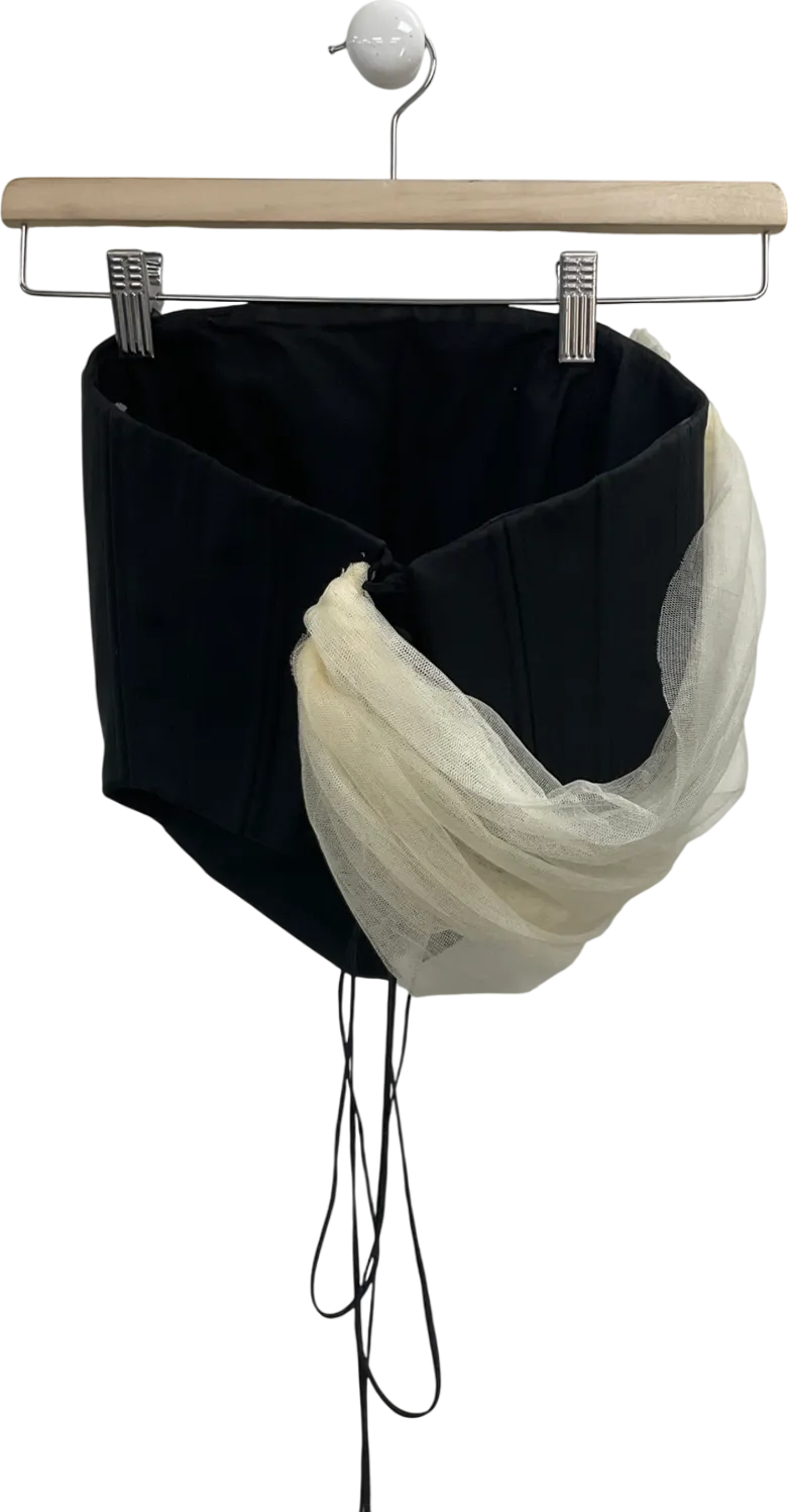 Manuri Black Draped Corset UK XS
