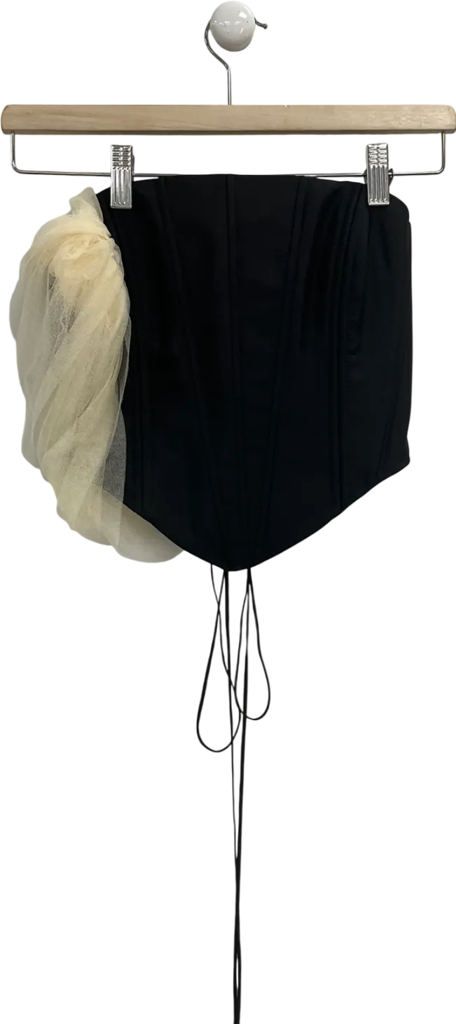 Manuri Black Draped Corset UK XS