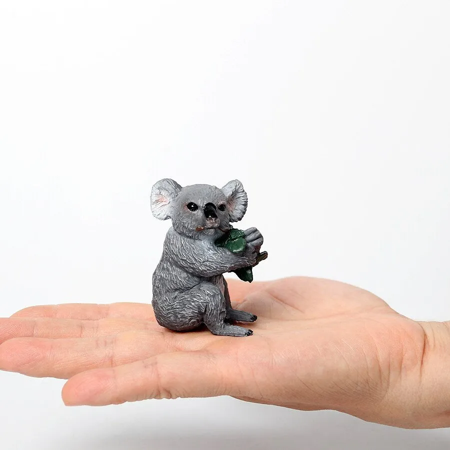 Realistic Wild Life Jungle Zoo Koala Animals Authentic Hand Painted  Figurine Model Koala Bear Climbing a Tree Toy Figure