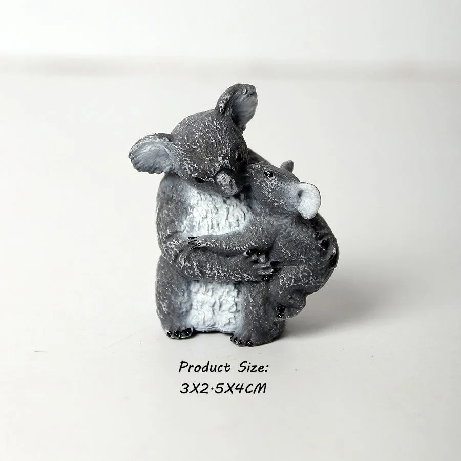 Realistic Wild Life Jungle Zoo Koala Animals Authentic Hand Painted  Figurine Model Koala Bear Climbing a Tree Toy Figure