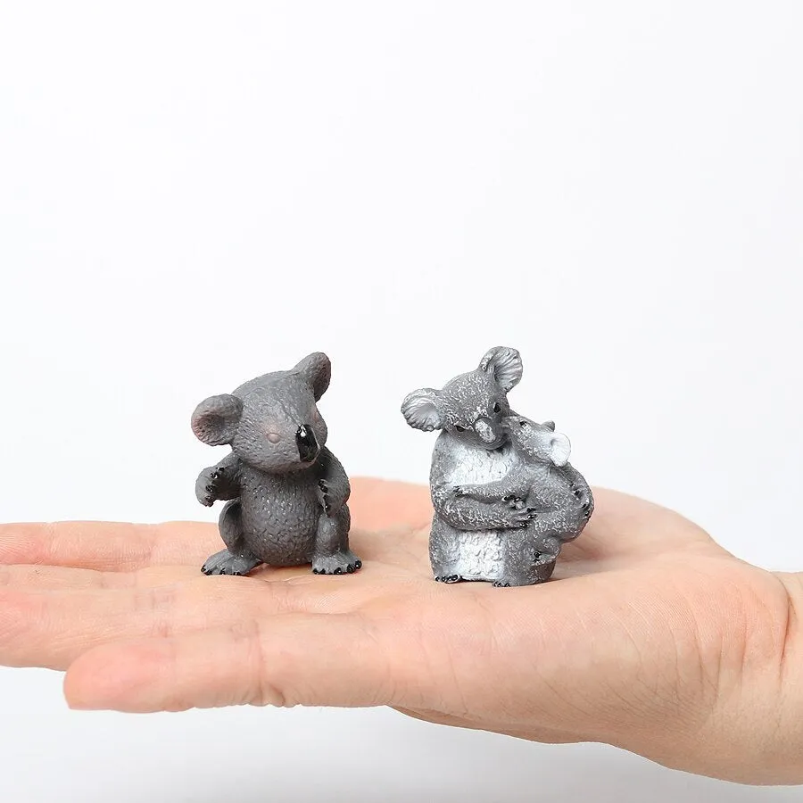 Realistic Wild Life Jungle Zoo Koala Animals Authentic Hand Painted  Figurine Model Koala Bear Climbing a Tree Toy Figure