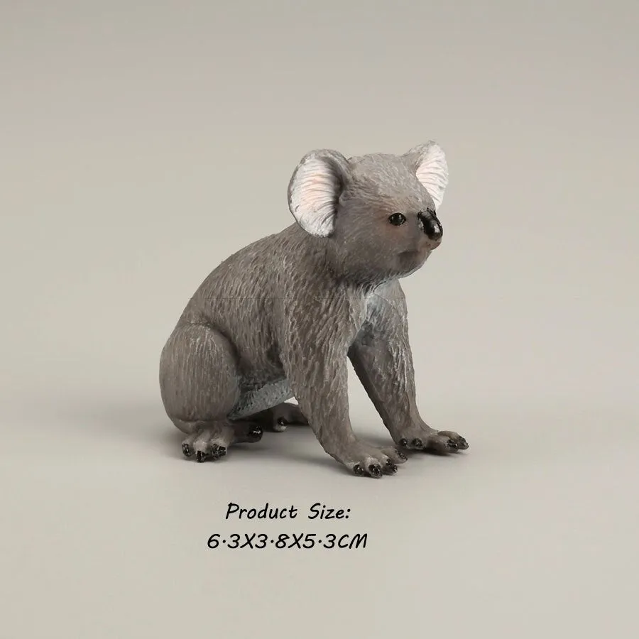 Realistic Wild Life Jungle Zoo Koala Animals Authentic Hand Painted  Figurine Model Koala Bear Climbing a Tree Toy Figure