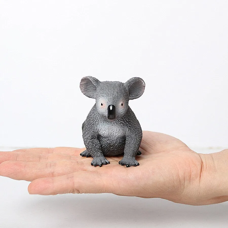Realistic Wild Life Jungle Zoo Koala Animals Authentic Hand Painted  Figurine Model Koala Bear Climbing a Tree Toy Figure
