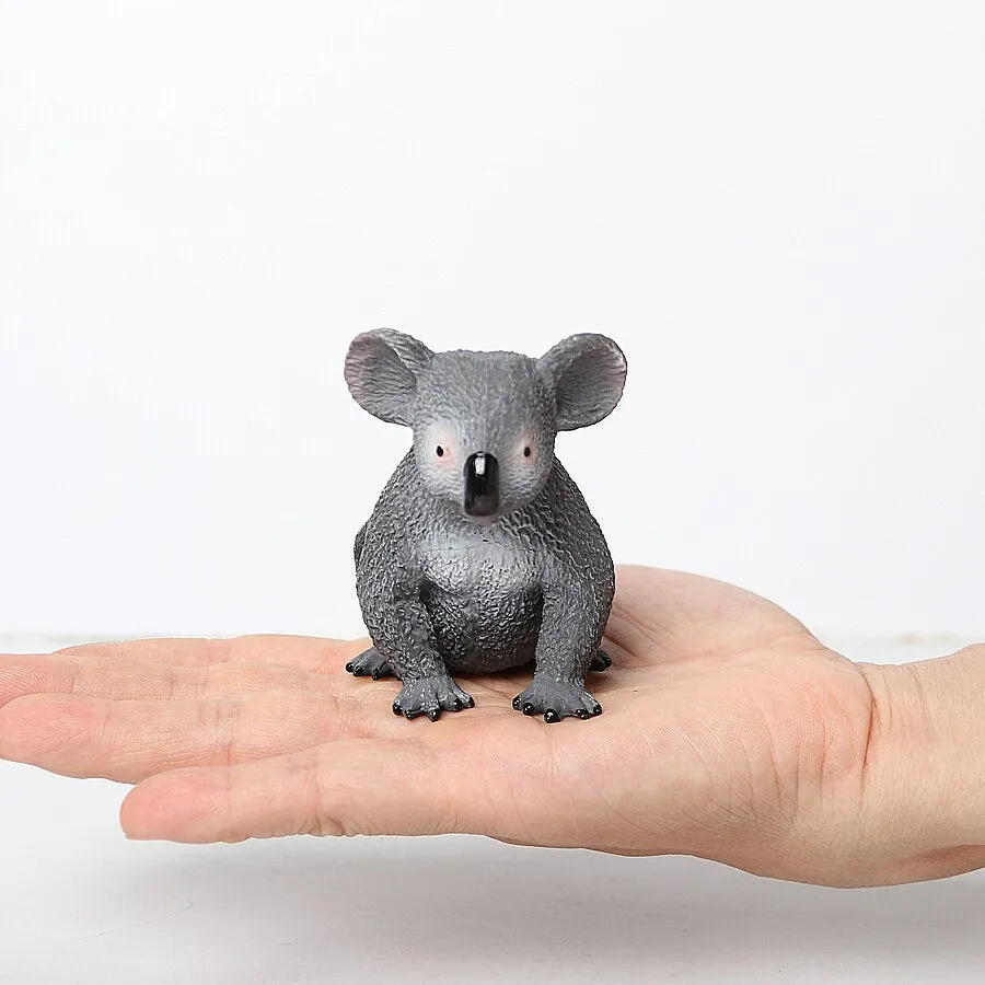 Realistic Wild Life Jungle Zoo Koala Animals Authentic Hand Painted  Figurine Model Koala Bear Climbing a Tree Toy Figure
