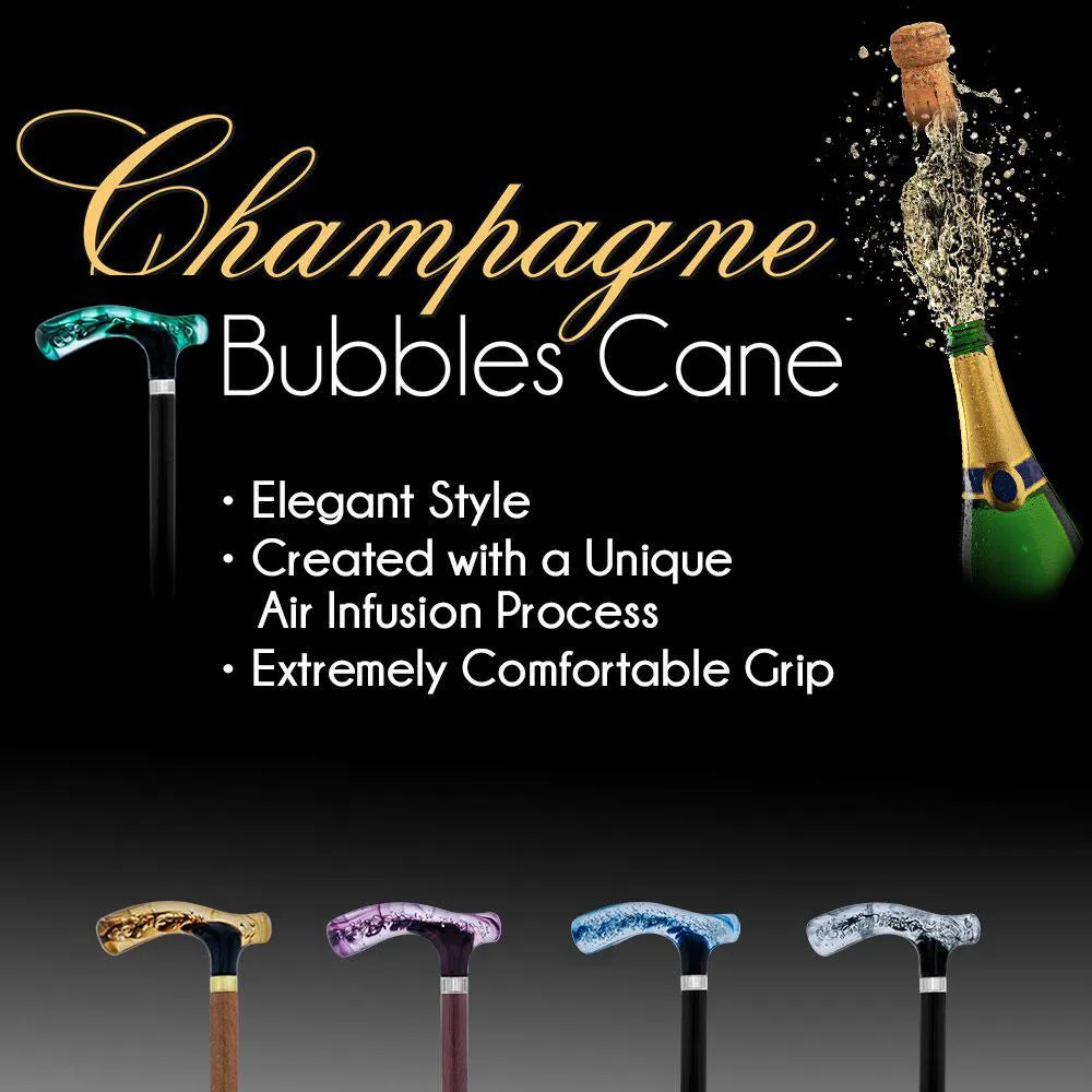 Scratch and Dent Green and Clear Acrylic Bubble Handle Cane w/ Black Beechwood Shaft & Gold Collar V3233