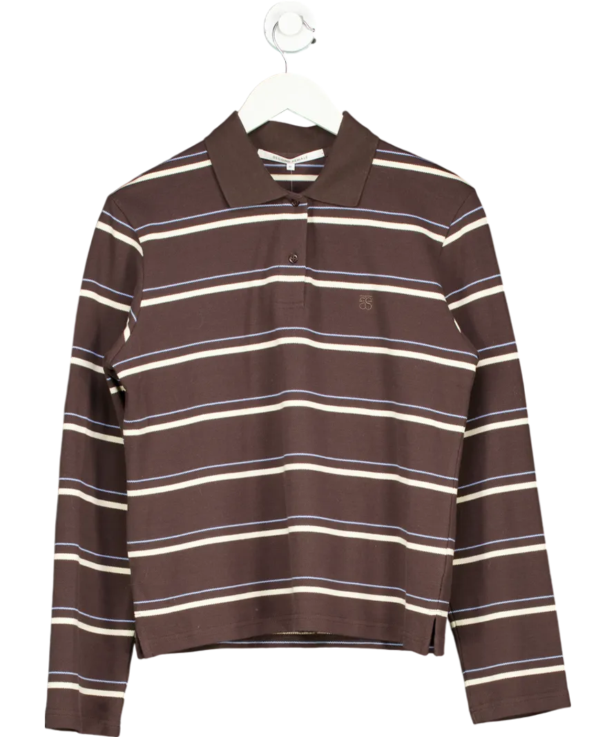 Second Female Brown Lovella Striped Polo Ll Tee UK M