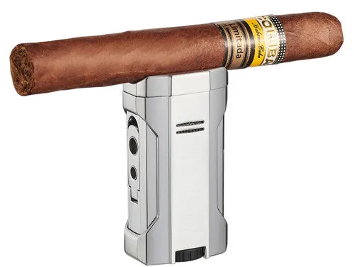 Silver Quad Flame Torch Lighter