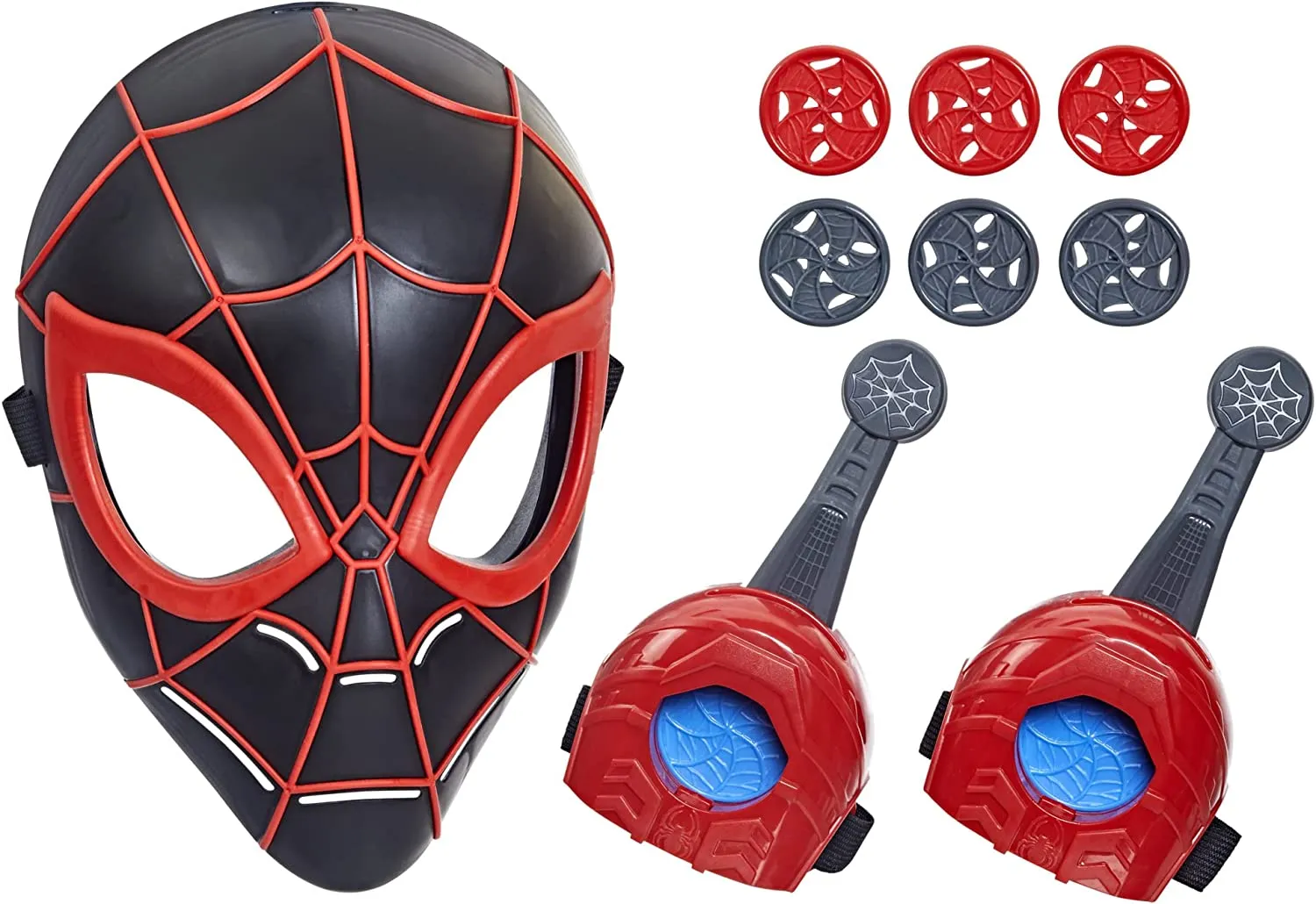 Spider-Man Marvel Across The Spider-Verse Web Action Gear, Miles Morales Costume Mask and Gauntlets, Super Hero Toys