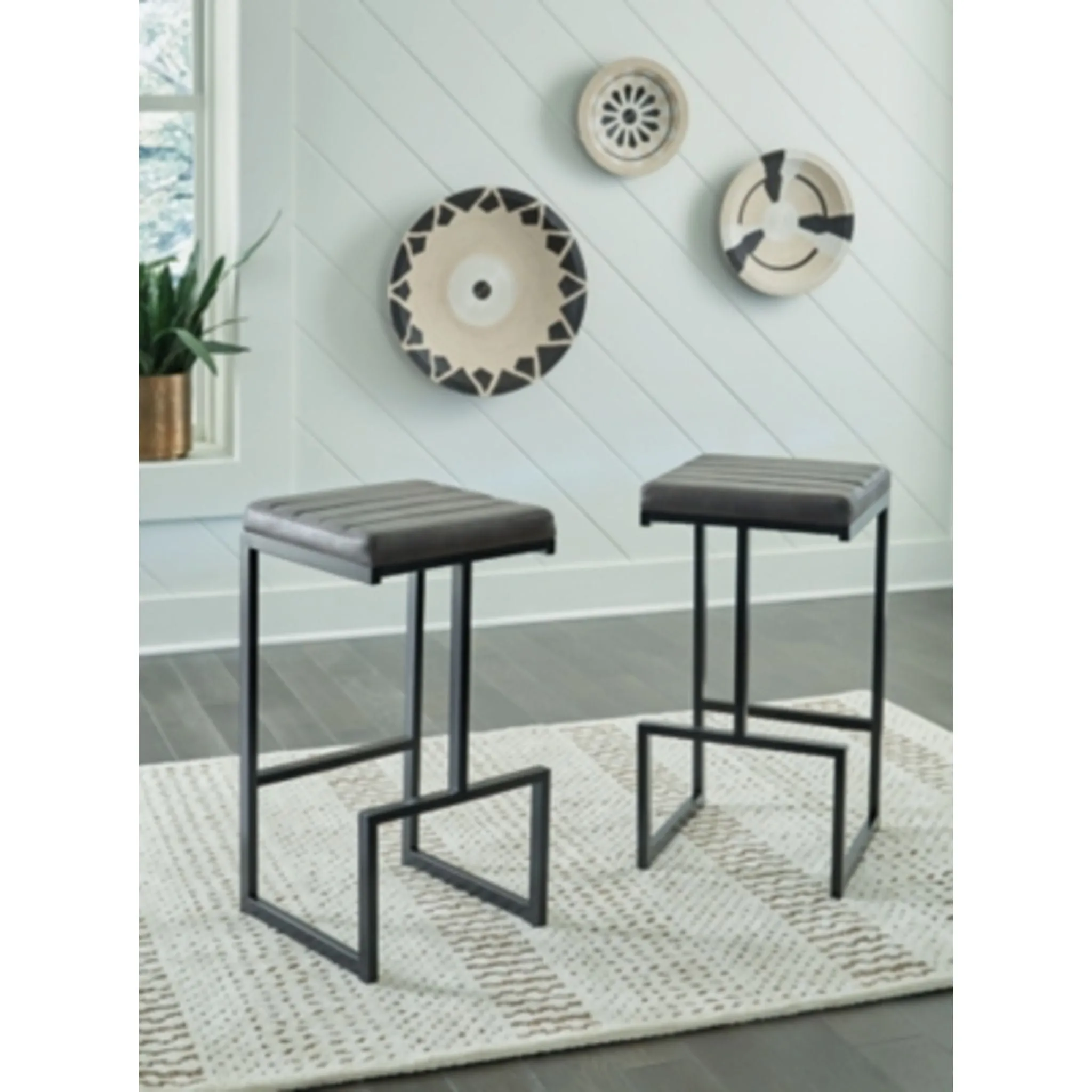 Strumford Bar Height Stool - Gray/Black - (D109-130)